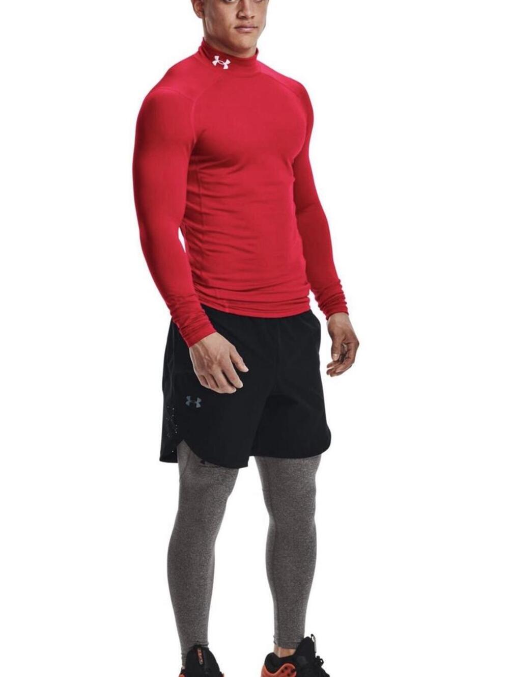Underarmour Men’s ColdGear Compression Mock Neck Shirt Red Size XL New